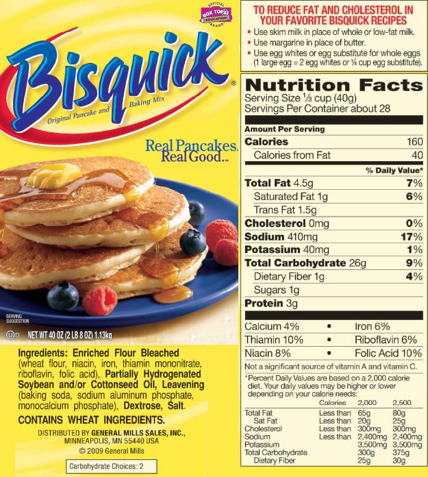 10 Bisquick Ingredients Pancakes Photo Bisquick Pancake Label 
