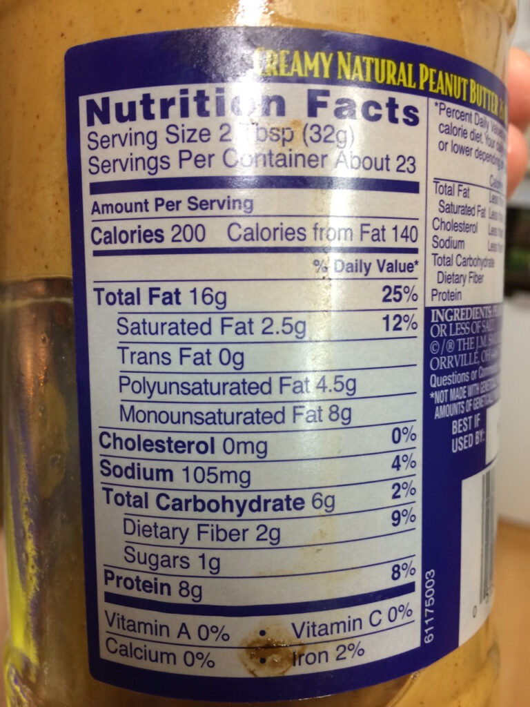 100 Natural Peanut Butter Nutrition Facts Nutrition Pics