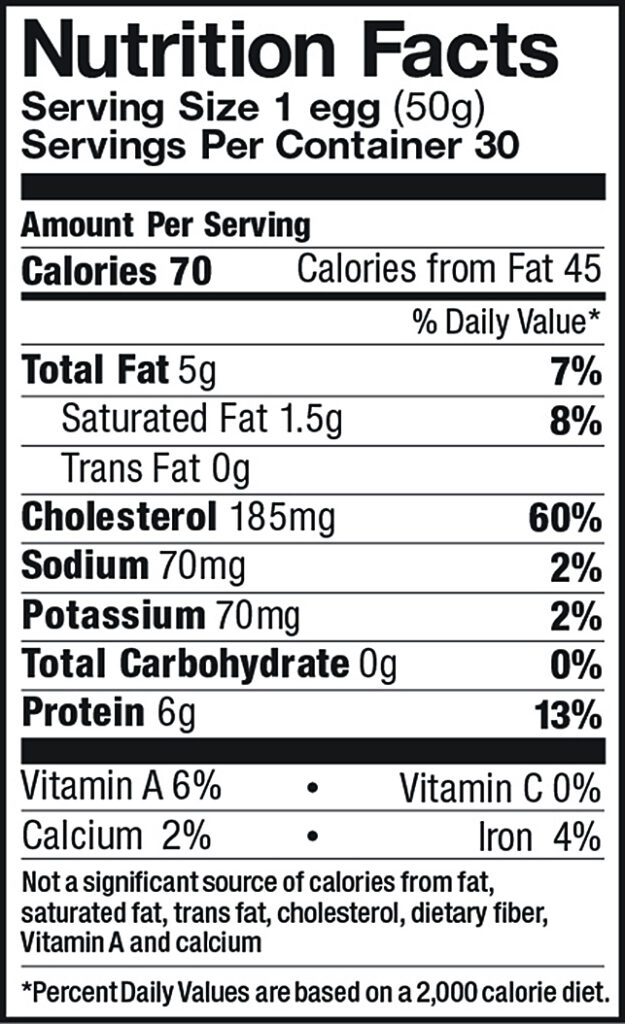 35 Nutrition Label On Eggs Labels Database 2020