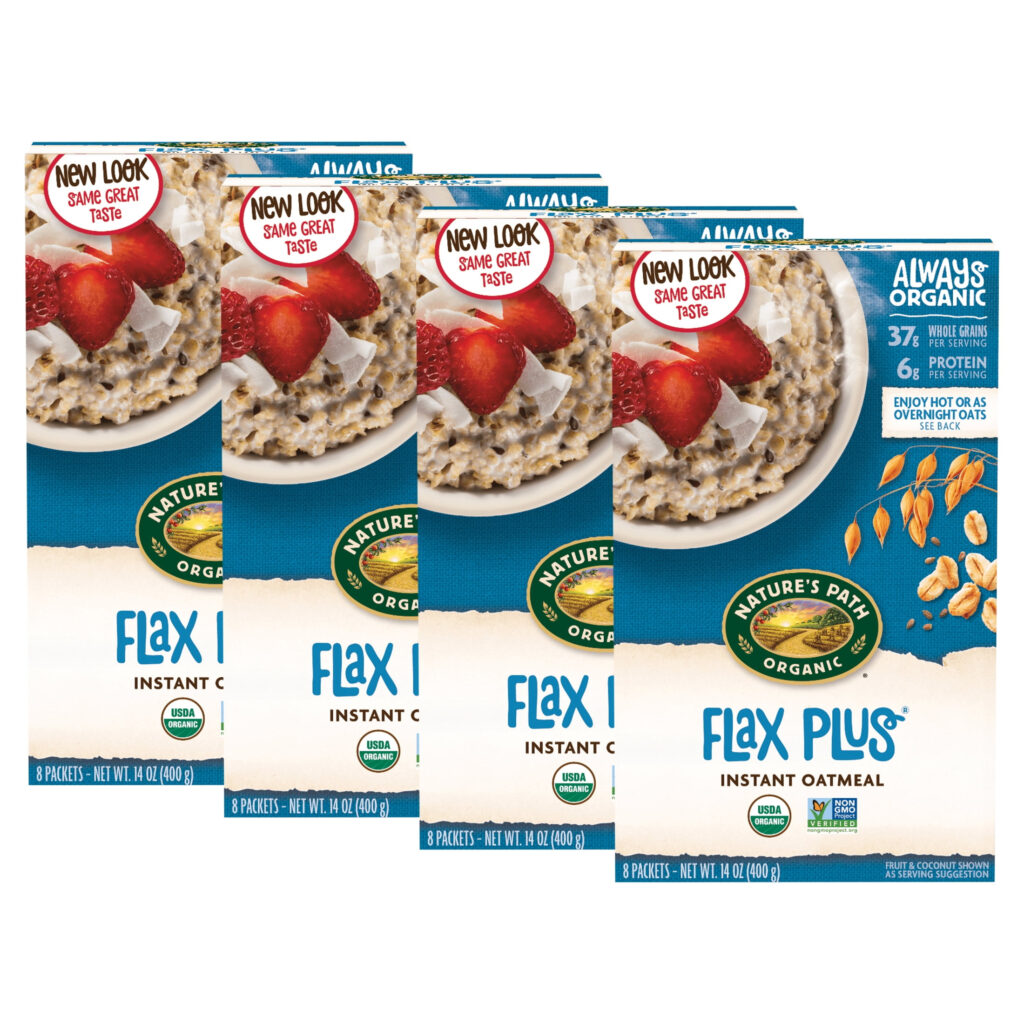  4 Pack Nature s Path Organic Instant Oatmeal Flax Plus 1 41 Oz 8 