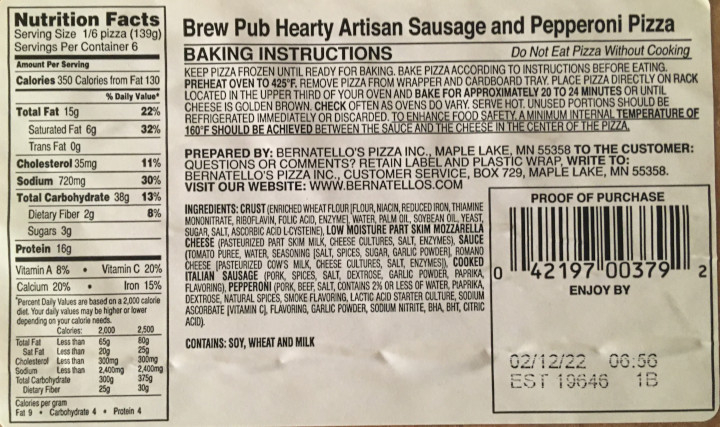 44 Jack s Pizza Nutrition Information