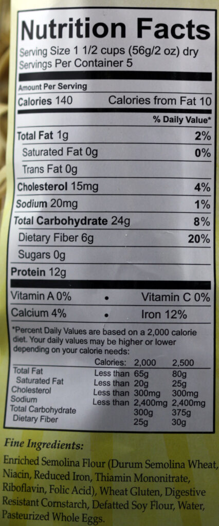 Al Dente Low Carb Carba Nada Egg Noodle Fettuccine Lo Carb U