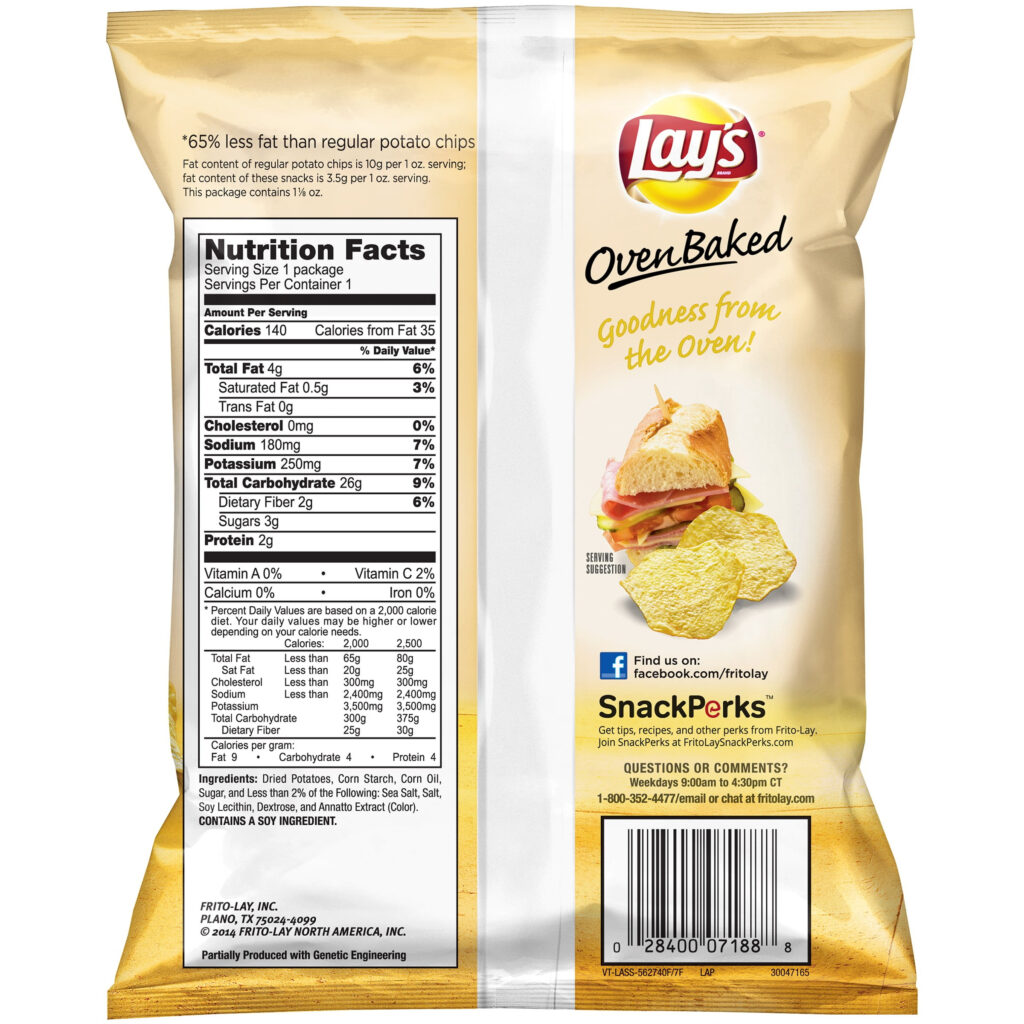 Baked Lays Original Nutrition Facts Nutrition Ftempo