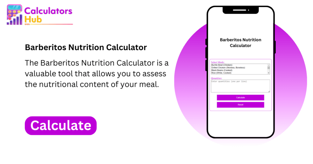 Barberitos Nutrition Calculator Online