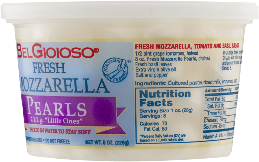 Belgioioso Mozzarella Pearls Nutrition