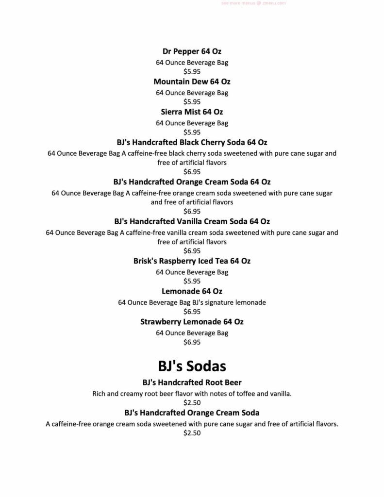 Bj S Brewhouse Nutrition Information Pdf Besto Blog
