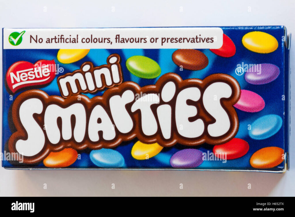 Box Of Treat Size Nestle Mini Smarties Stock Photo 124272538 Alamy