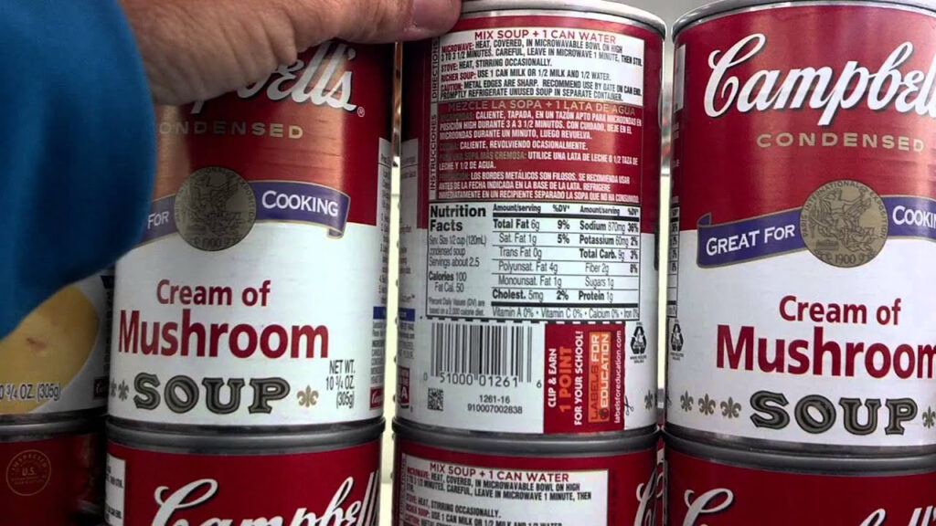Campbell s Cream Of Mushroom Soup Calories Ingredients And Nutrition 
