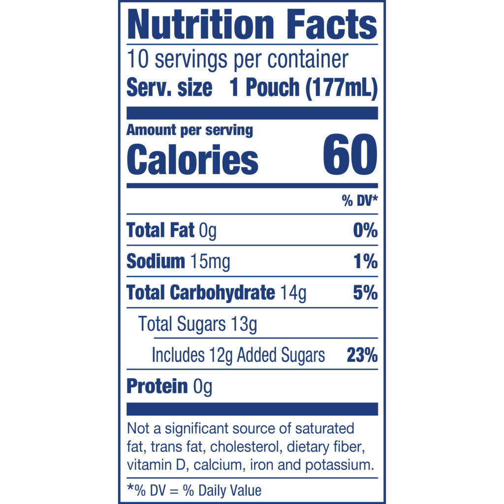 Capri Sun Roarin Waters Nutrition Label Blog Dandk