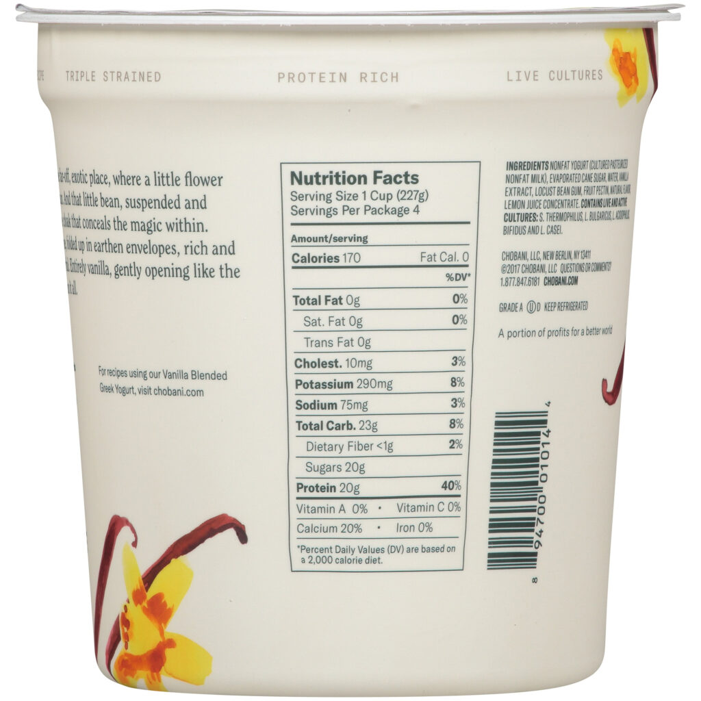 Chobani Nutrition Label Blog Dandk