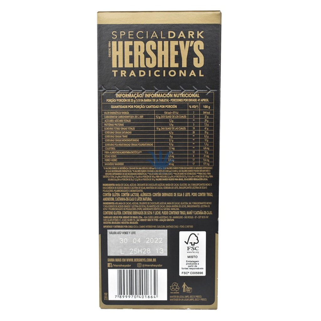 CHOCOLATE SPECIAL DARK HERSHEY S 73 CACAO Parainfernalia