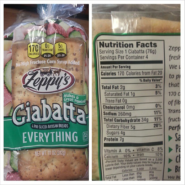 Ciabatta Rolls Nutrition Facts