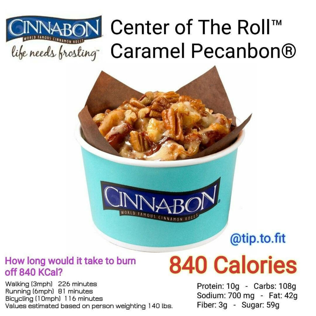 Cinnabon Caramel Pecanbon Nutrition Information