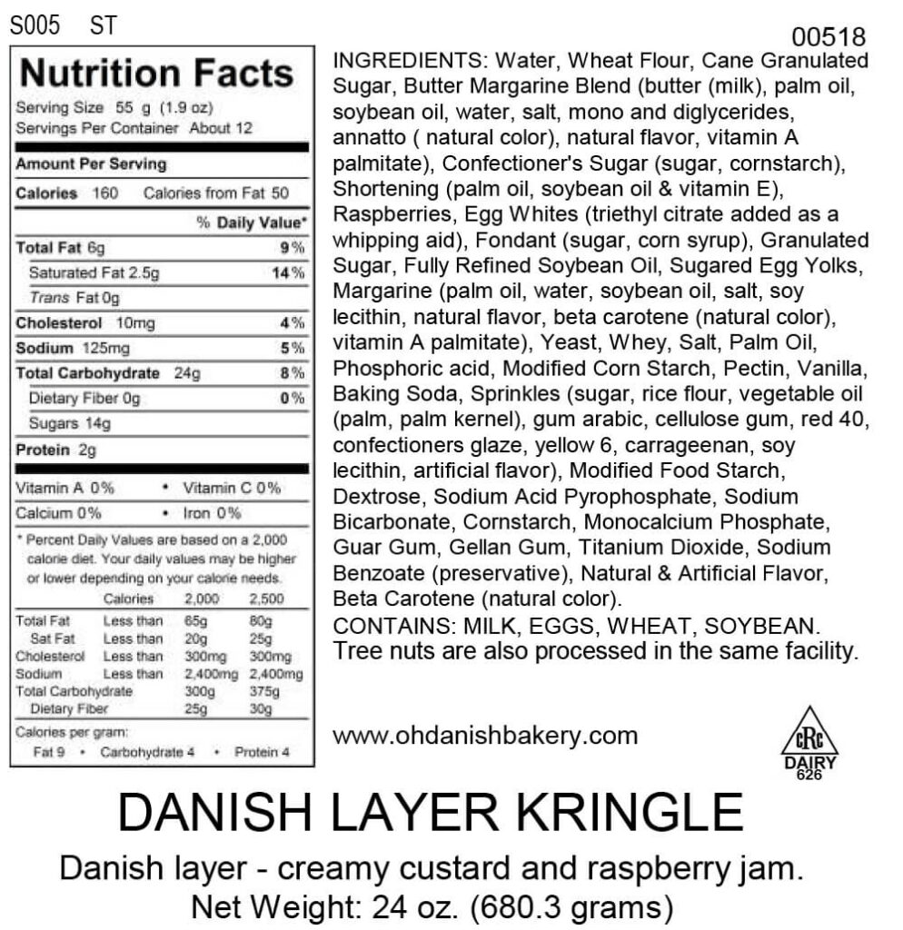 Danish Layer Kringle O H Danish Bakery Of Racine Wisconsin
