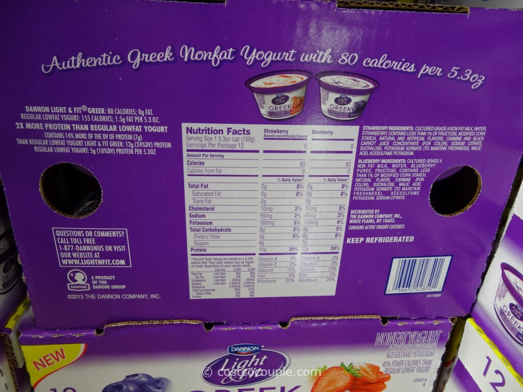 Dannon Light Fit Greek Yogurt Nutritional Information Bios Pics