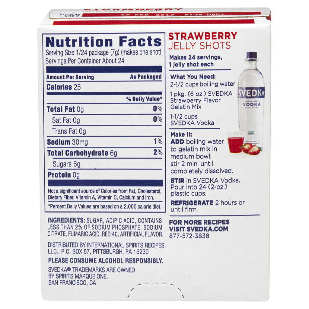 Datos Nutricionales De Svedka De Mango Y Pi a NutritionWalls IWOFR