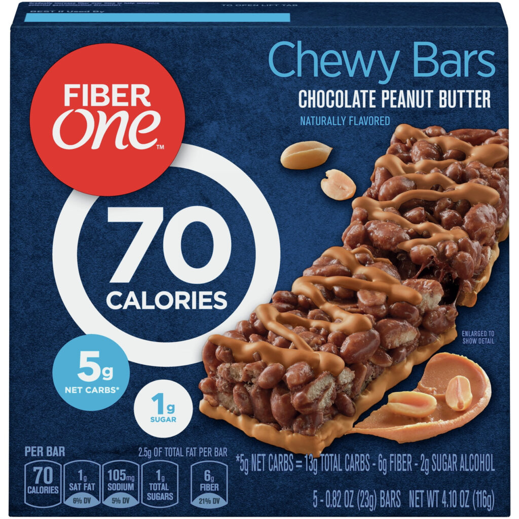 Fiber One 90 Calorie Chocolate Peanut Butter Bars 4 1 Oz Walmart 