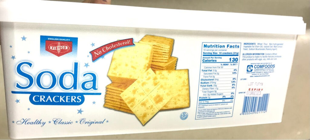 Fibisco Soda Crackers 500g No Cholesterol Food Drinks Packaged 