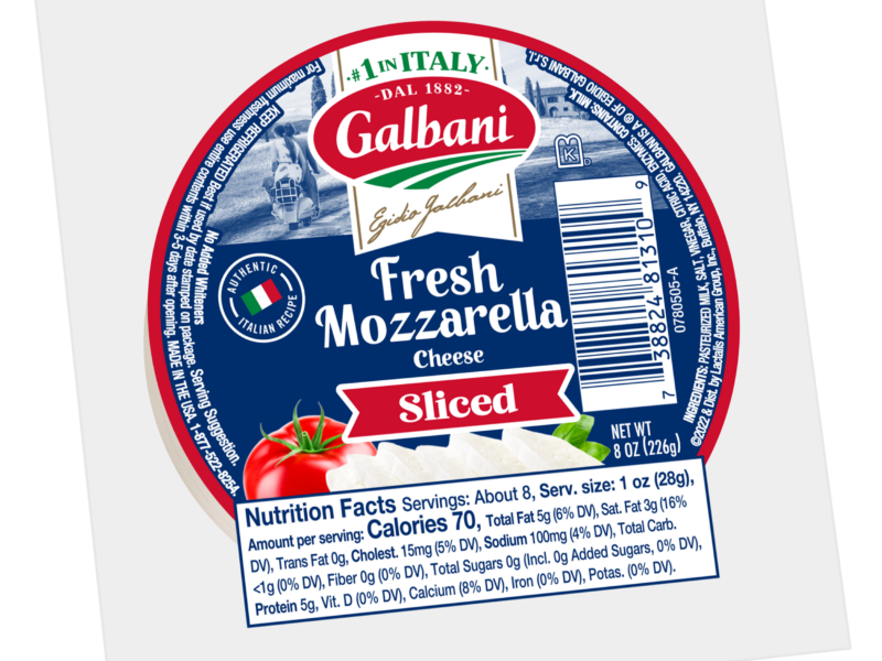 Fresh Mozzarella Sliced Ball Galbani Cheese