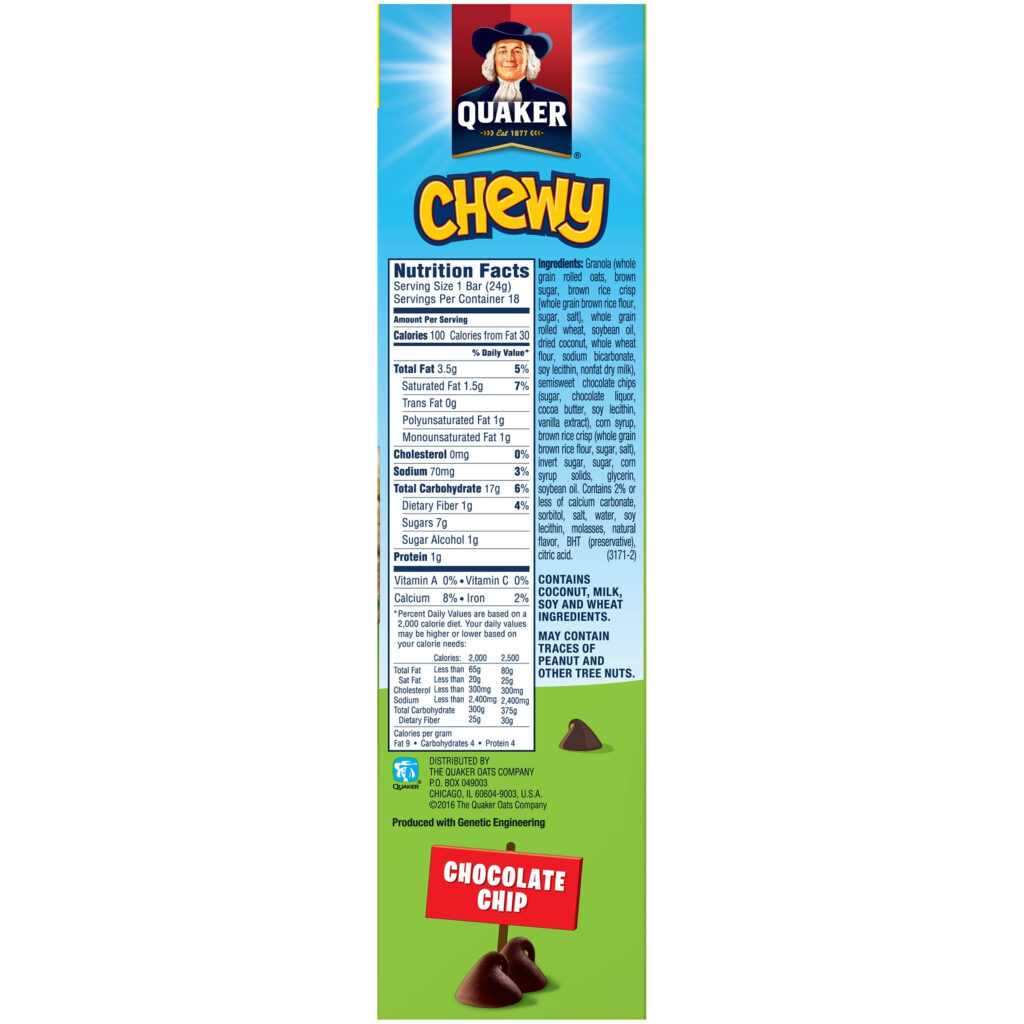 Granola Bar Nutrition Label Ythoreccio