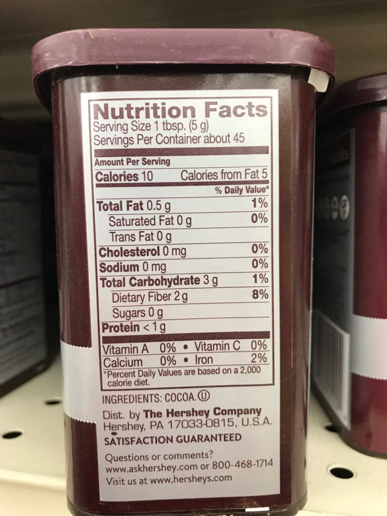 Hershey S Special Dark Cocoa Powder Nutrition Facts Bios Pics