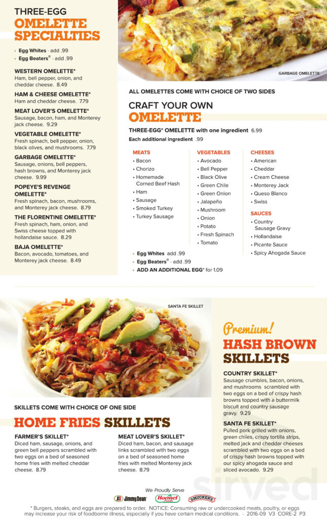 Jimmy s Egg Menu In Wichita Kansas USA