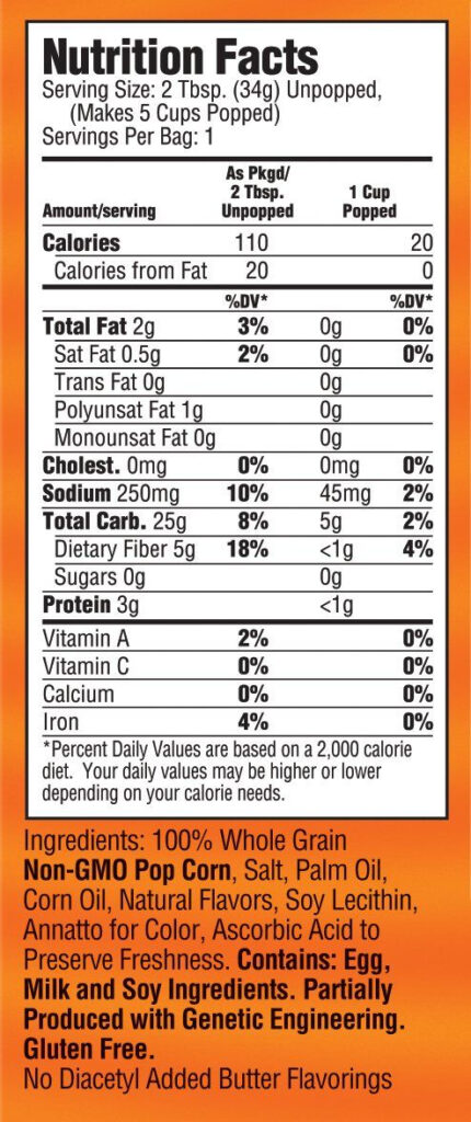 Jolly Time Healthy Pop Microwave Popcorn Low Fat Gluten Free Non GMO 
