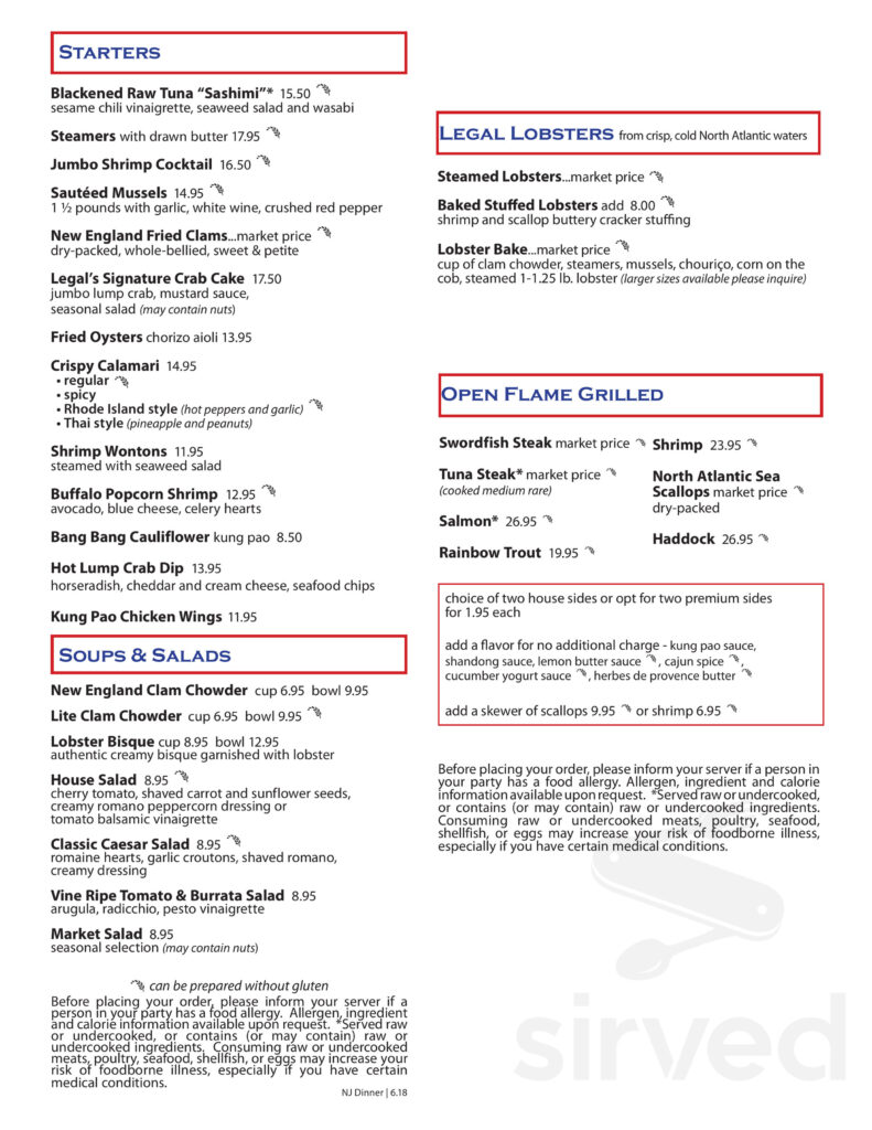 Legal Seafood Nutrition Information Menu Besto Blog
