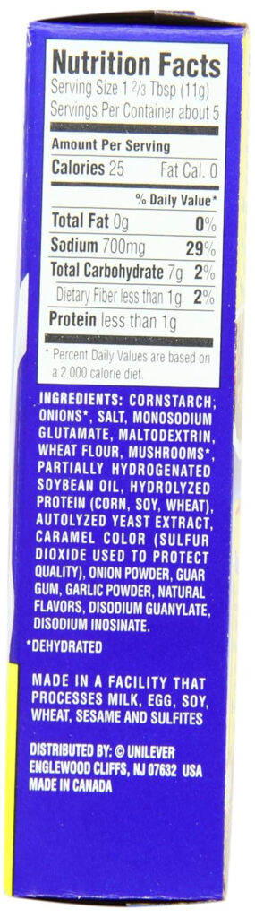 Lipton Onion Soup Mix Nutrition Label Nutrition Ftempo