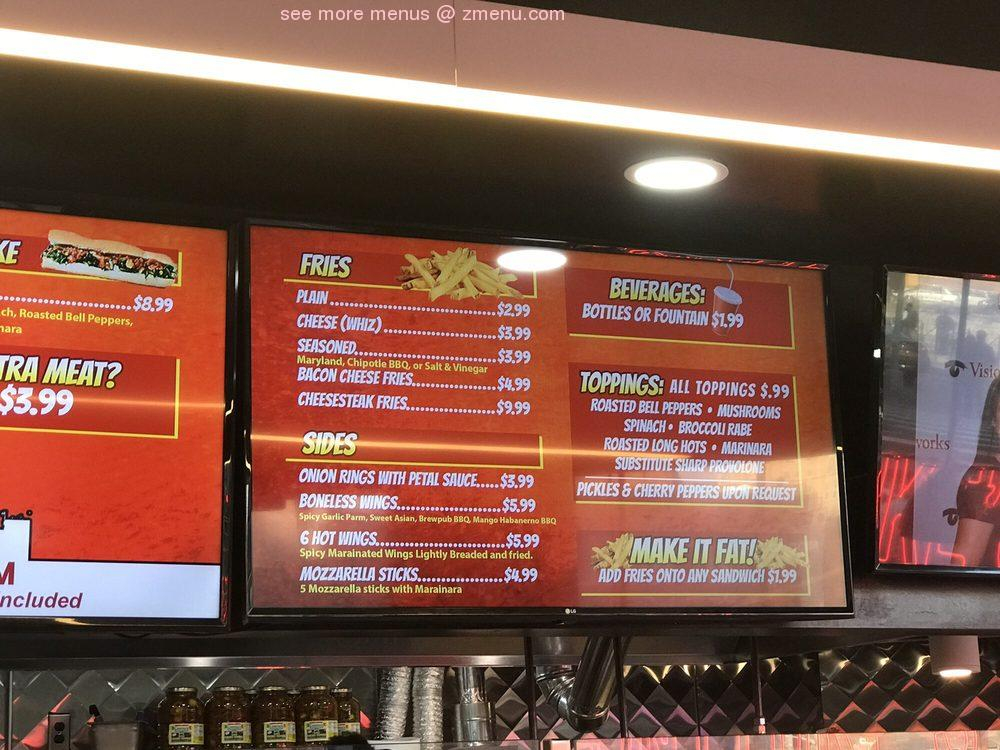 Menu At Tony Luke s Restaurant New York City