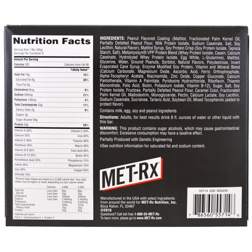 MET Rx PROTEIN PLUS Bar Creamy Peanut Butter Crisp 9 Bars 3 0 Oz 