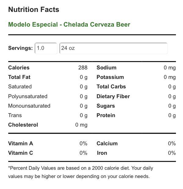Modelo Chelada Nutrition Facts My Bios