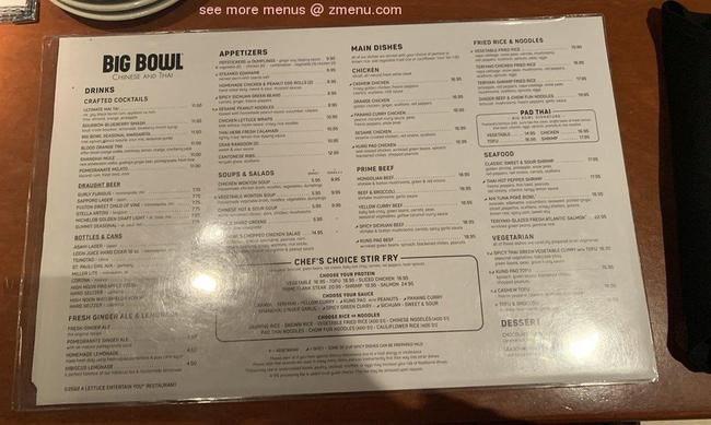 Online Menu Of Big Bowl Restaurant Edina Minnesota 55435 Zmenu