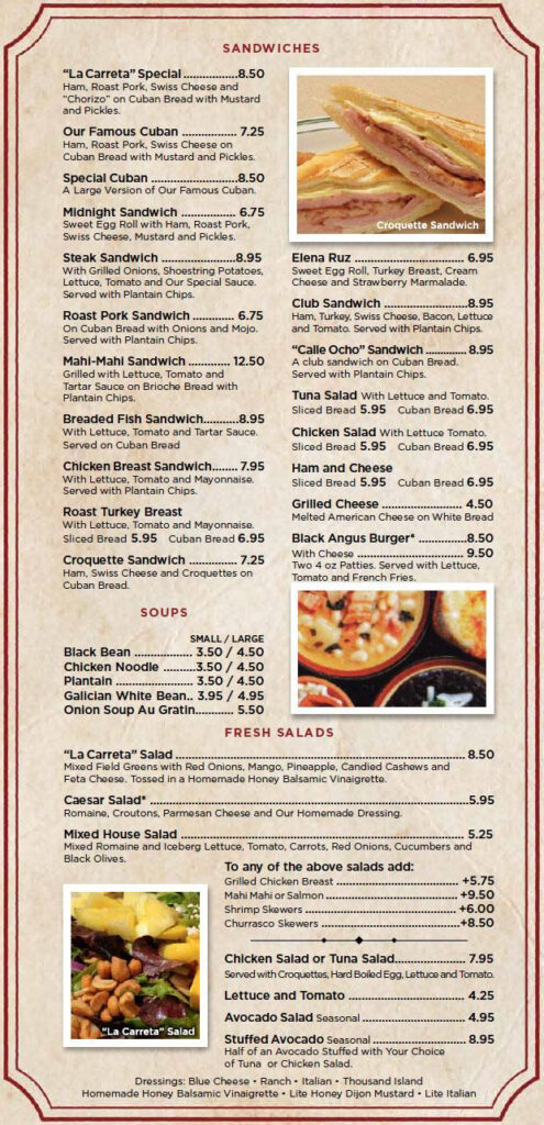 Online Menu Of La Carreta Restaurant Pembroke Pines Florida 33024 