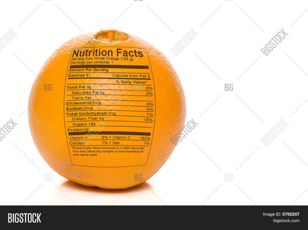 Orange Nutrition Facts Image Photo Free Trial Bigstock