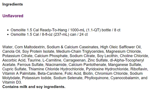 Osmolite 1 5 Cal High Protein High Calorie Nutrition Drink Abbott 