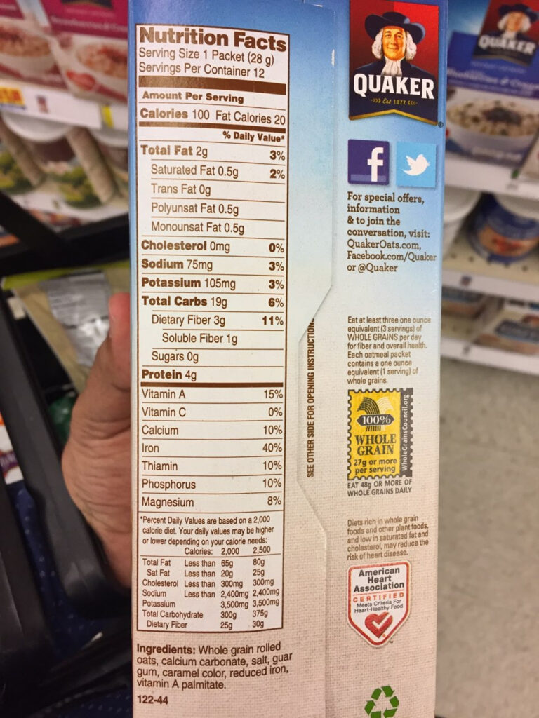 Plain Oatmeal Calories Quaker At Louis Anderson Blog