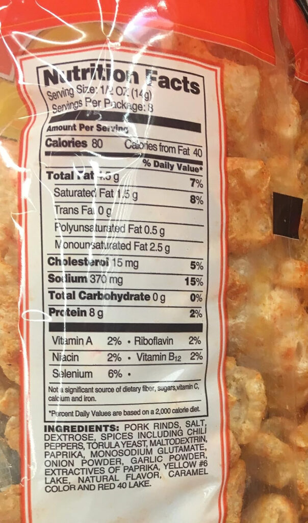 Pork Rinds Nutrition Label Labels Ideas 2019