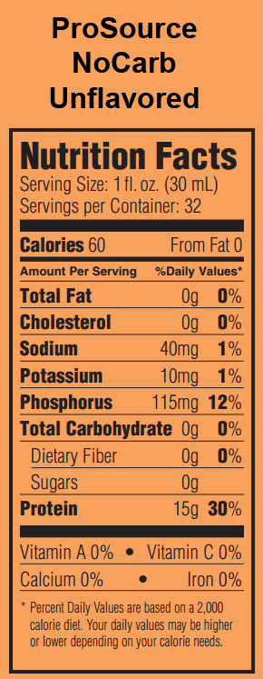 Prosource Nutrition Label Nutrition Ftempo