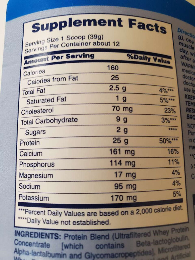 Pure Protein 100 Whey Protein Powder Vanilla Cream Calories 