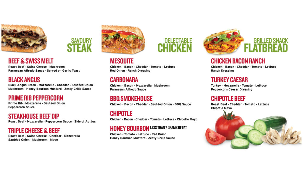 Queen University Menu Quiznos Chicken Flatbread Chicken Bacon Ranch 
