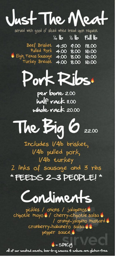 Serious Texas BBQ North Durango CO Menu In Durango Colorado USA