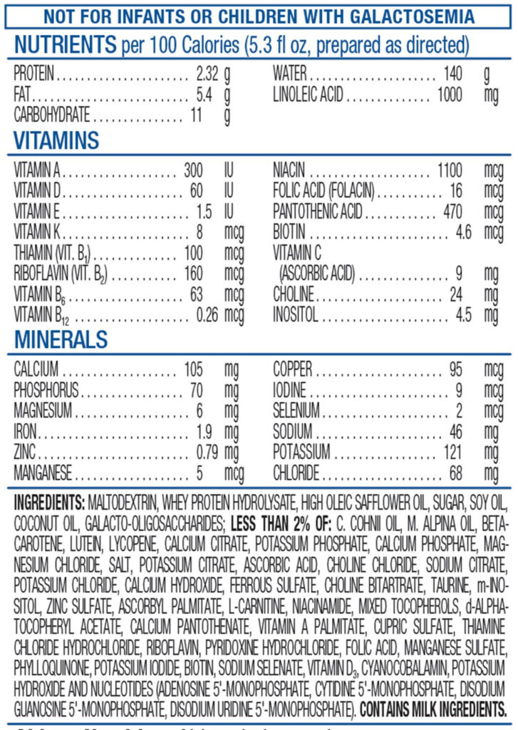 Similac Formula Nutrition Label Besto Blog