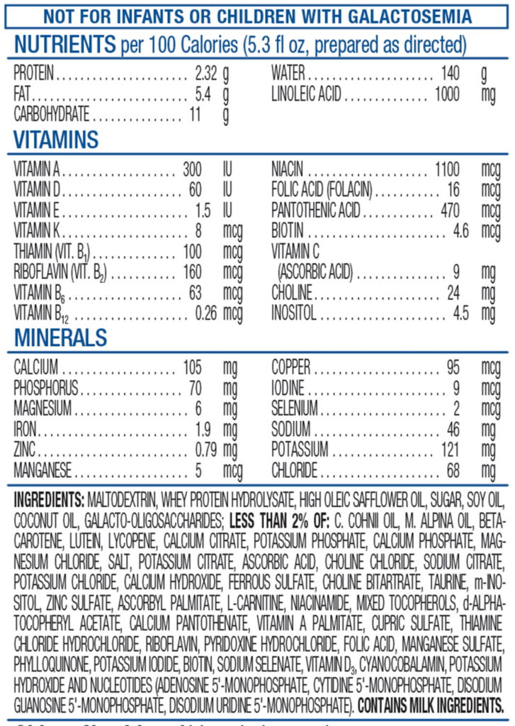 Similac Total Comfort Nutrition Information NutritionWalls