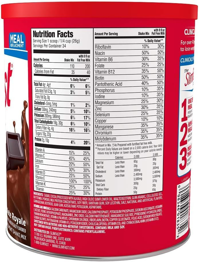 Slim Fast Protein Powder Nutrition Facts Nutrition Pics