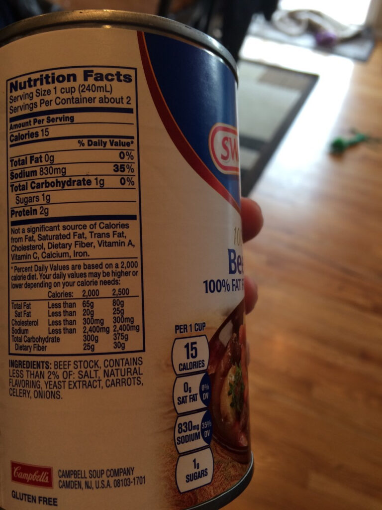 Swanson 100 Natural Beef Broth Calories Nutrition Analysis More 