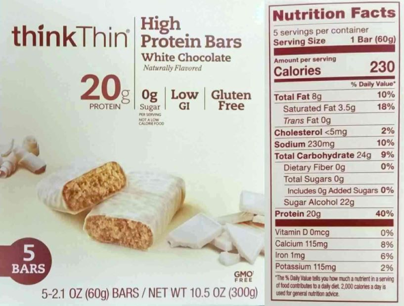 Think Thin Bars Nutrition Label Ythoreccio