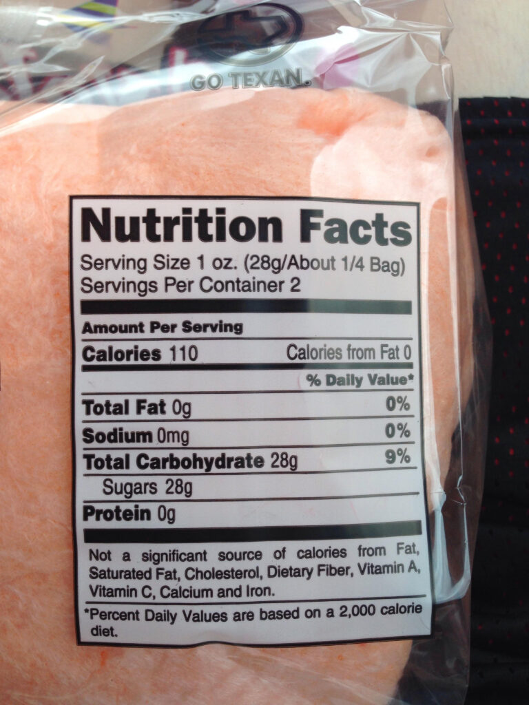This Bag s Serving Sizes cotton Candy R mildlyinteresting