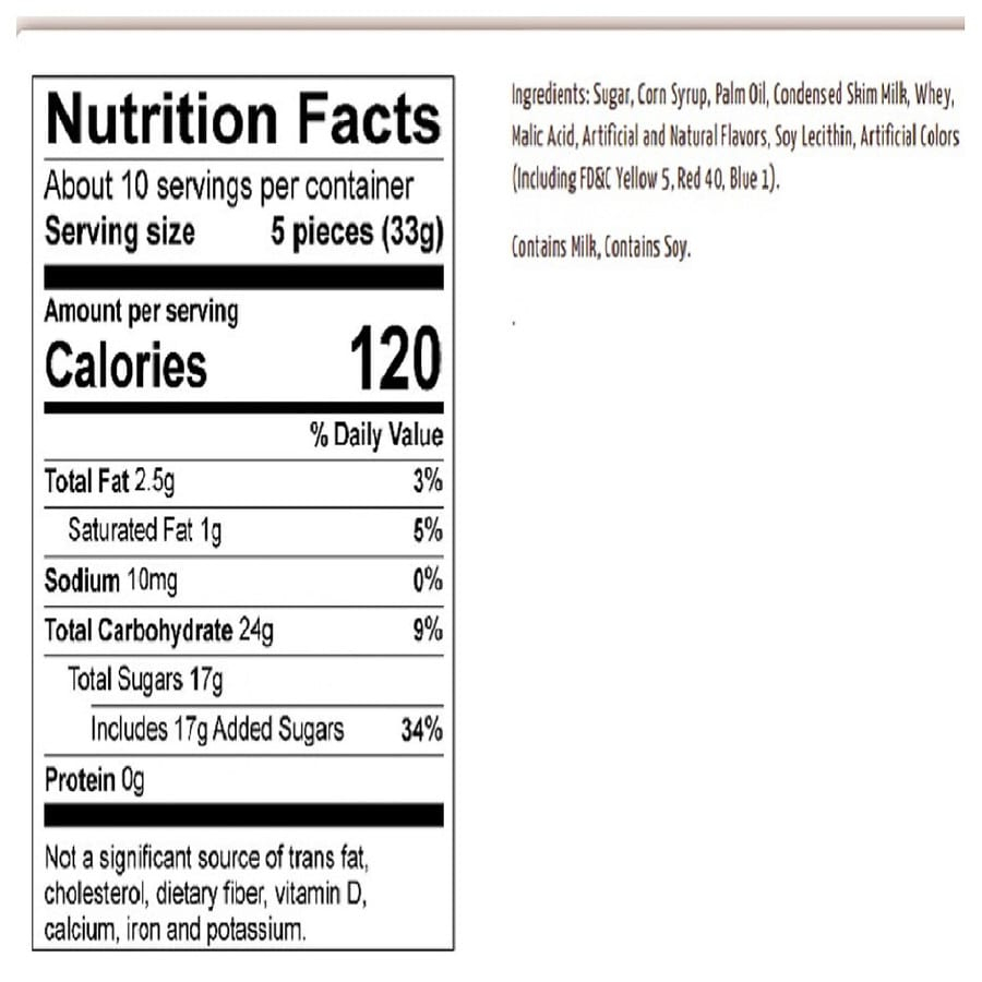 Tootsie Rolls Nutrition Facts
