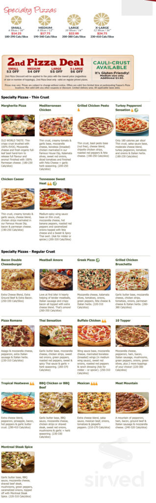 Toppers Pizza Nutrition Thin Crust Besto Blog